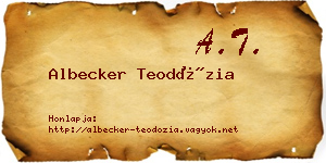 Albecker Teodózia névjegykártya